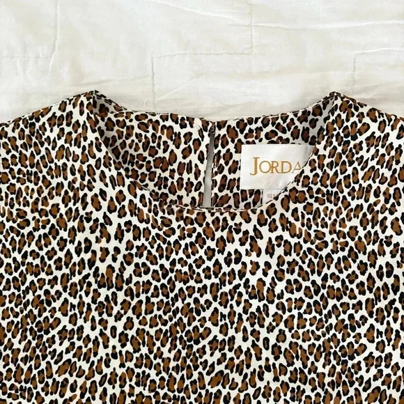 Vintage Leopard Cheetah Animal Print Boxy Oversized Fit Blouse Top Size Medium - Picture 2 of 4